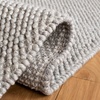 SAFAVIEH Natura Collection Area Rug – 8′ Square, Beige & Ivory, Handmade Wool Blend, Textured Design, Ideal for Living Room, Bedroom, Dining Space (NAT425B)(Silver)