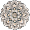 SAFAVIEH Novelty Collection 3′ Round Ivory/Blue NOV604M Handmade Boho Floral Premium Wool Entryway Foyer Living Room Bedroom Kitchen Area Rug(Beige/Navy)