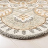 SAFAVIEH Novelty Collection 3′ Round Ivory/Blue NOV604M Handmade Boho Floral Premium Wool Entryway Foyer Living Room Bedroom Kitchen Area Rug(Ivory/Beige)