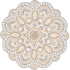 SAFAVIEH Novelty Collection 3′ Round Ivory/Blue NOV604M Handmade Boho Floral Premium Wool Entryway Foyer Living Room Bedroom Kitchen Area Rug(Ivory/Beige)