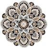 SAFAVIEH Novelty Collection 3′ Round Ivory/Blue NOV604M Handmade Boho Floral Premium Wool Entryway Foyer Living Room Bedroom Kitchen Area Rug(Ivory/Black)