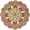 SAFAVIEH Novelty Collection 3′ Round Ivory/Blue NOV604M Handmade Boho Floral Premium Wool Entryway Foyer Living Room Bedroom Kitchen Area Rug(Red/Taupe)