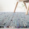 SAFAVIEH Rag Rug Collection Area Rug – 8′ x 10′, Ivory & Multi, Handmade Boho Stripe Cotton, Ideal for High Traffic Areas in Living Room, Bedroom (RAR121G)(Aqua/Multi)
