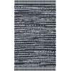 SAFAVIEH Rag Rug Collection Area Rug – 8′ x 10′, Ivory & Multi, Handmade Boho Stripe Cotton, Ideal for High Traffic Areas in Living Room, Bedroom (RAR121G)(Black)