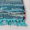 SAFAVIEH Rag Rug Collection Area Rug – 8′ x 10′, Ivory & Multi, Handmade Boho Stripe Cotton, Ideal for High Traffic Areas in Living Room, Bedroom (RAR121G)(Blue/Multi)