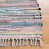 SAFAVIEH Rag Rug Collection Area Rug – 8′ x 10′, Ivory & Multi, Handmade Boho Stripe Cotton, Ideal for High Traffic Areas in Living Room, Bedroom (RAR121G)(Grey/Multi)
