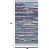 SAFAVIEH Rag Rug Collection Area Rug – 8′ x 10′, Ivory & Multi, Handmade Boho Stripe Cotton, Ideal for High Traffic Areas in Living Room, Bedroom (RAR121G)(Purple/Multi)