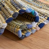 SAFAVIEH Rag Rug Collection Area Rug – 8′ x 10′, Ivory & Multi, Handmade Boho Stripe Cotton, Ideal for High Traffic Areas in Living Room, Bedroom (RAR121G)(Yellow/Multi)