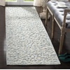 SAFAVIEH Trace Collection 8′ Round Brown/Ivory TRC103T Handmade Premium Wool Entryway Foyer Living Room Bedroom Kitchen Area Rug(Blue/Ivory)