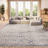 SAFAVIEH Area Rug 8×10 – Brentwood Collection – Large – Light Grey & Blue, Damask Pattern, Non-Shedding & Easy Cleaning, Ideal for Living Room, Bedroom, Office, Dining Space (BNT810G)