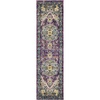 SAFAVIEH Monaco Collection Area Rug – 8′ x 10′, Violet & Light Blue, Boho Chic Medallion Distressed Design, Non-Shedding & Easy Care, Ideal for High Traffic Areas in Living Room, Bedroom (MNC251L)(Violet/Light Blue)
