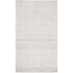SAFAVIEH Abstract Collection Area Rug – 8′ Round, Ivory & Beige, Handmade Wool & Viscose, Ideal for High Traffic Areas in Living Room, Bedroom (ABT141D)(Ivory/Beige)