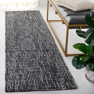SAFAVIEH Area Rug 8×10 – Abstract Collection – Large – Light Grey & Ivory, Handmade Wool, Ideal for Living Room, Bedroom, Office, Dining Space (ABT468F)(Black/Grey)