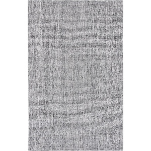SAFAVIEH Area Rug 8×10 – Abstract Collection – Large – Light Grey & Ivory, Handmade Wool, Ideal for Living Room, Bedroom, Office, Dining Space (ABT468F)(Black/Ivory)