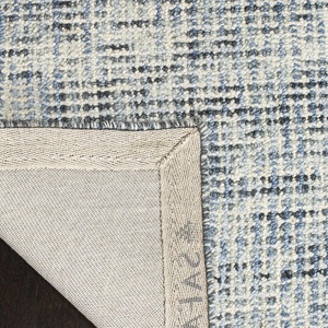 SAFAVIEH Area Rug 8×10 – Abstract Collection – Large – Light Grey & Ivory, Handmade Wool, Ideal for Living Room, Bedroom, Office, Dining Space (ABT468F)(Blue/Charcoal)