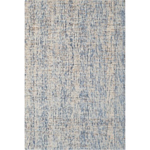 SAFAVIEH Area Rug 8×10 – Abstract Collection – Large – Light Grey & Ivory, Handmade Wool, Ideal for Living Room, Bedroom, Office, Dining Space (ABT468F)(Dark Blue/Rust)