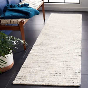 SAFAVIEH Area Rug 8×10 – Abstract Collection – Large – Light Grey & Ivory, Handmade Wool, Ideal for Living Room, Bedroom, Office, Dining Space (ABT468F)(Ivory/Blue)