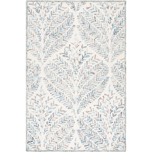 SAFAVIEH Area Rug 8×10 – Capri Collection – Large – Ivory & Blue, Handmade Wool, Ideal for Living Room, Bedroom, Office, Dining Space (CPR208A)(Ivory/Blue)
