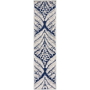 SAFAVIEH Area Rug 8×10 – Capri Collection – Large – Ivory & Blue, Handmade Wool, Ideal for Living Room, Bedroom, Office, Dining Space (CPR208A)(Navy/Ivory)
