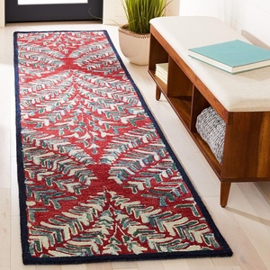 SAFAVIEH Area Rug 8×10 – Capri Collection – Large – Ivory & Blue, Handmade Wool, Ideal for Living Room, Bedroom, Office, Dining Space (CPR208A)(Red/Green)
