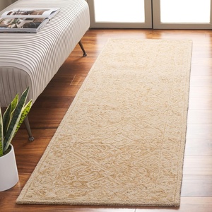 SAFAVIEH Area Rug 8×10 – Dip Dye Collection – Large – Navy Blue, Handmade Wool, Ideal for Living Room, Bedroom, Office, Dining Space (DDY151N)(Gold/Ivory)