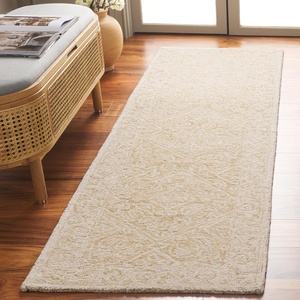 SAFAVIEH Area Rug 8×10 – Dip Dye Collection – Large – Navy Blue, Handmade Wool, Ideal for Living Room, Bedroom, Office, Dining Space (DDY151N)(Light Beige/Ivory)