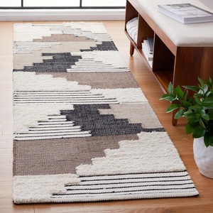 SAFAVIEH Area Rug 8×10 – Kenya Collection – Large – Black & Ivory, Handmade Wool, Southwestern Design, Ideal for Living Room, Bedroom, Dining Space (KNY278Z)(Black/Ivory)