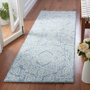 SAFAVIEH Area Rug 8×10 – Metro Collection – Large – Natural & Ivory, Handmade Wool, Ideal for Living Room, Bedroom, Dining Space (MET998A)(Blue/Ivory)