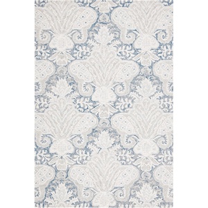 SAFAVIEH Area Rug 8×10 – Micro-Loop Collection – Large – Beige, Handmade Wool, Ideal for Living Room, Bedroom, Office, Dining Space (MLP539B)(Blue/Ivory)