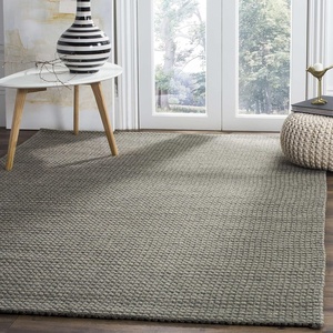SAFAVIEH Area Rug 8×10 – Natura Collection – Large – Ivory, Handmade Wool, Ideal for Living Room, Bedroom, Dining Space (NAT801A)(Dark Grey)