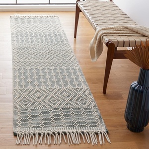 SAFAVIEH Area Rug 8×10 – Natura Collection – Large – Ivory, Handmade Wool, Moroccan Boho Fringe Design, Ideal for Living Room, Bedroom, Dining Space (NAT852B)(Green)