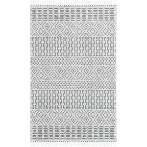 SAFAVIEH Area Rug 8×10 – Natura Collection – Large – Ivory, Handmade Wool, Moroccan Boho Fringe Design, Ideal for Living Room, Bedroom, Dining Space (NAT852B)(Ivory/Black)