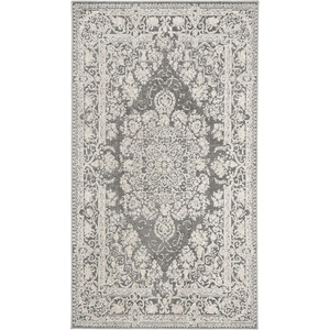 SAFAVIEH Area Rug 8×10 – Reflection Collection – Large – Cream & Ivory, Non-Shedding & Easy Cleaning, Ideal for Living Room, Bedroom, Dining Space (RFT664D)(Dark Grey/Cream)