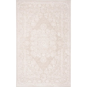 SAFAVIEH Area Rug 8×10 – Reflection Collection – Large – Cream & Ivory, Non-Shedding & Easy Cleaning, Ideal for Living Room, Bedroom, Dining Space (RFT664D)(Creme/Ivory)