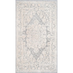 SAFAVIEH Area Rug 8×10 – Reflection Collection – Large – Cream & Ivory, Non-Shedding & Easy Cleaning, Ideal for Living Room, Bedroom, Dining Space (RFT664D)(Light Grey/Cream)