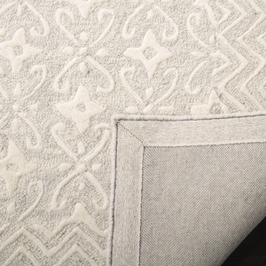 SAFAVIEH Blossom Collection 8′ x 10′ Grey/Ivory BLM114F Handmade Premium Wool Area Rug(Grey/Ivory)