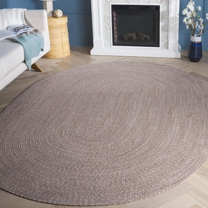 SAFAVIEH Braided Collection Area Rug – 5′ Round, Ivory & Beige, Handmade Woven Cotton, Boho Reversible Style, Ideal for Living Room, Bedroom, Dining Space (BRD256B)(Ivory/Beige)