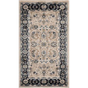 SAFAVIEH Lyndhurst Collection Area Rug – 8′ x 10′, Anthracite & Cream, Traditional Oriental Design, Non-Shedding & Easy Care, Ideal for High Traffic Areas in Living Room, Bedroom (LNH340D)(Light Beige/Anthracite)
