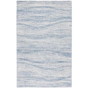 SAFAVIEH Metro Collection 8′ x 10′ NaturalIvory MET995A Handmade Premium Wool Living Room Dining Bedroom Area Rug(Blue/Ivory)