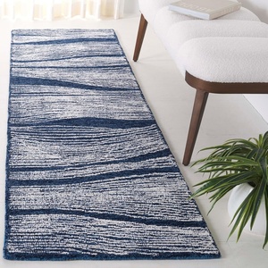 SAFAVIEH Metro Collection 8′ x 10′ NaturalIvory MET995A Handmade Premium Wool Living Room Dining Bedroom Area Rug(Navy/Ivory)