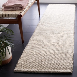 SAFAVIEH Natura Collection Area Rug – 8′ Square, Beige & Ivory, Handmade Wool Blend, Textured Design, Ideal for Living Room, Bedroom, Dining Space (NAT425B)(Beige/Ivory)