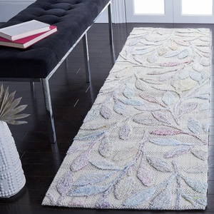 SAFAVIEH South Hampton Collection 8′ x 10′ Beige SHA302B Handmade Botanical Wool Area Rug(Purple/Blue)