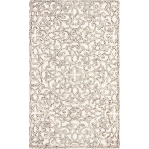 SAFAVIEH Trace Collection 8′ Round Brown/Ivory TRC103T Handmade Premium Wool Entryway Foyer Living Room Bedroom Kitchen Area Rug(Brown/Ivory)