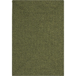SAFAVIEH Washable Rug Outdoor Braided Collection – 5′ x 8′ Oval, Green, Handmade & Reversible, Non-Shedding & Easy to Clean, Ideal for Patio, Backyard, Mudroom (BRD315A)(Green)