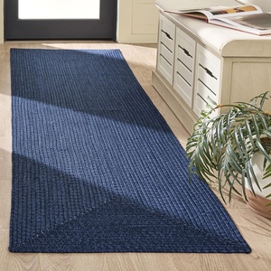 SAFAVIEH Washable Rug Outdoor Braided Collection – 5′ x 8′ Oval, Green, Handmade & Reversible, Non-Shedding & Easy to Clean, Ideal for Patio, Backyard, Mudroom (BRD315A)(Navy)