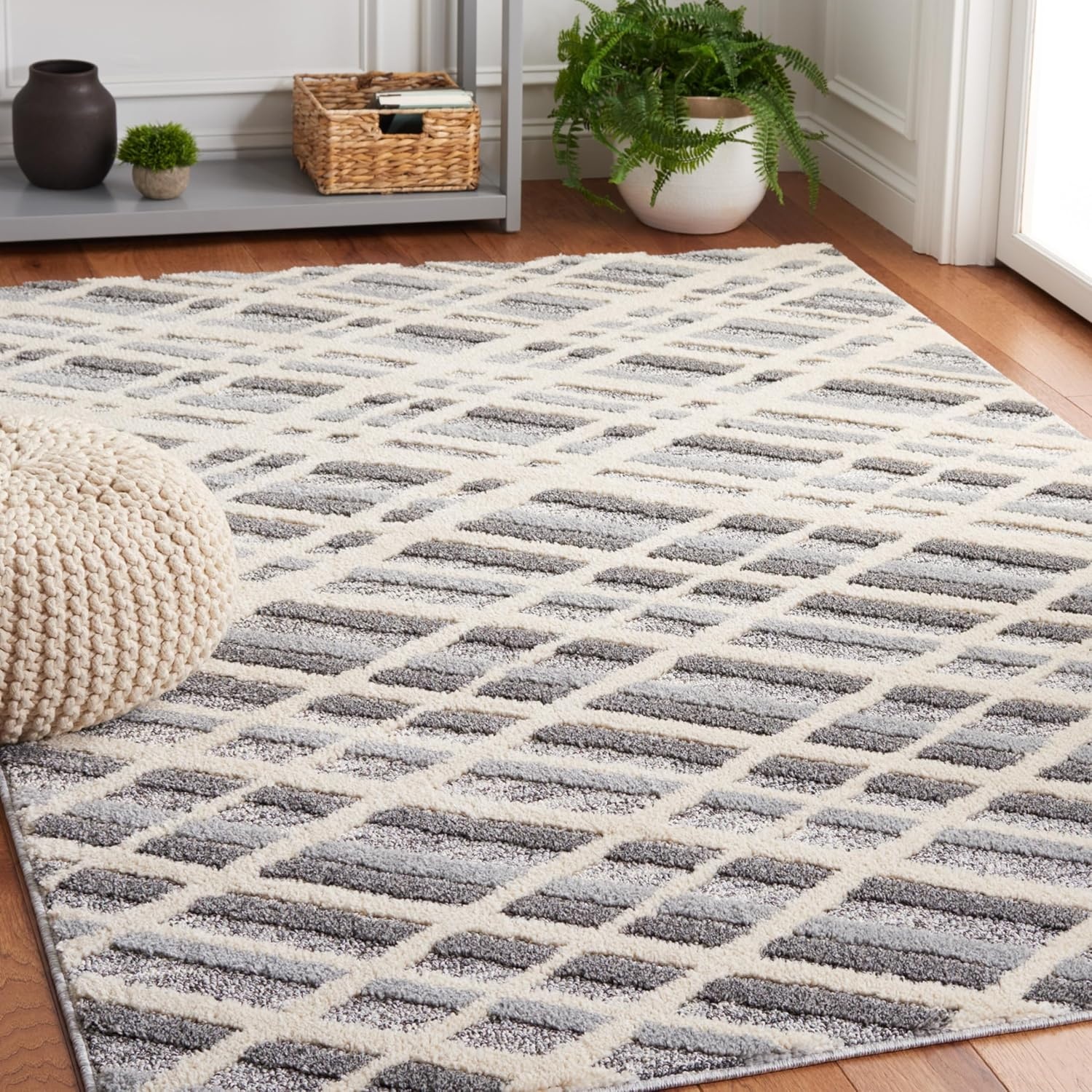 image:imageMartha Stewart x SAFAVIEH Area Rug Collection 8 x 10 Ivory Grey amp Dark Grey NonShedding amp Easy Cleaning Ideal for Living Room Bedroom Office Dining Space MSR0753AIvory GreyDark Grey