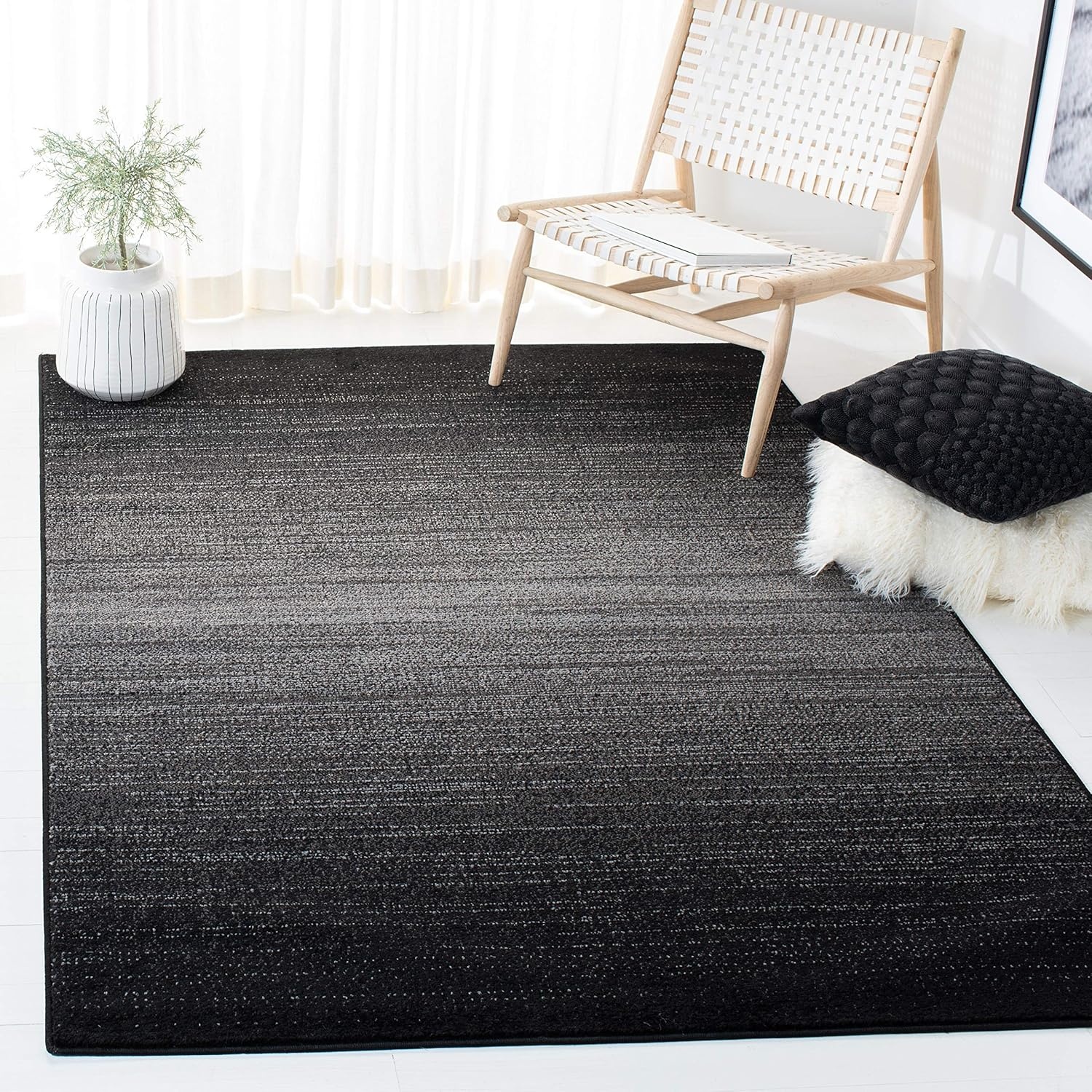 image:imageSAFAVIEH Adirondack Collection Area Rug 10 x 14 Black amp Grey Modern Design NonShedding amp Easy Care Ideal for High Traffic Areas in Living Room Bedroom ADR183FBlackGrey