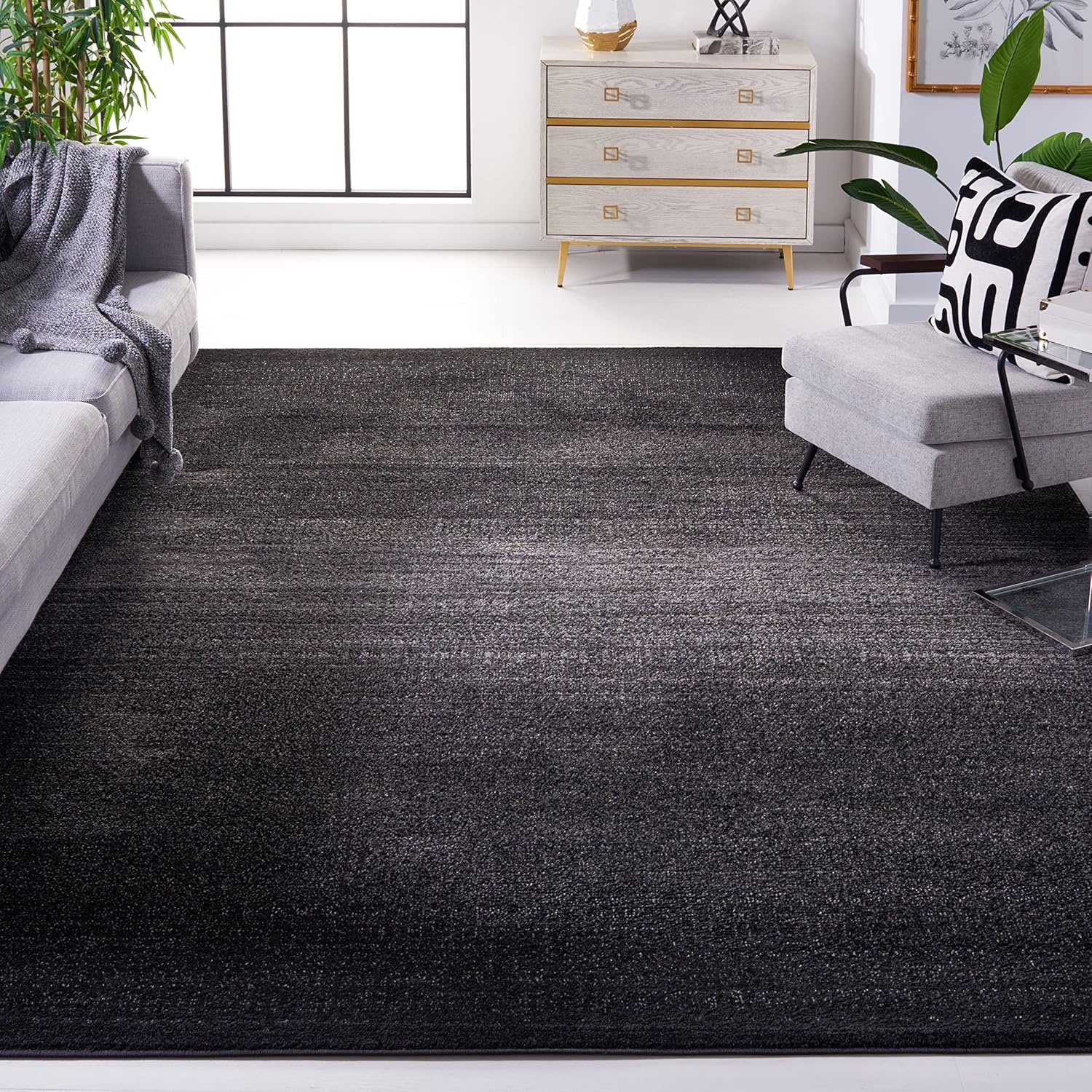 image:imageSAFAVIEH Adirondack Collection Area Rug 10 x 14 Black amp Grey Modern Design NonShedding amp Easy Care Ideal for High Traffic Areas in Living Room Bedroom ADR183FBlackGrey