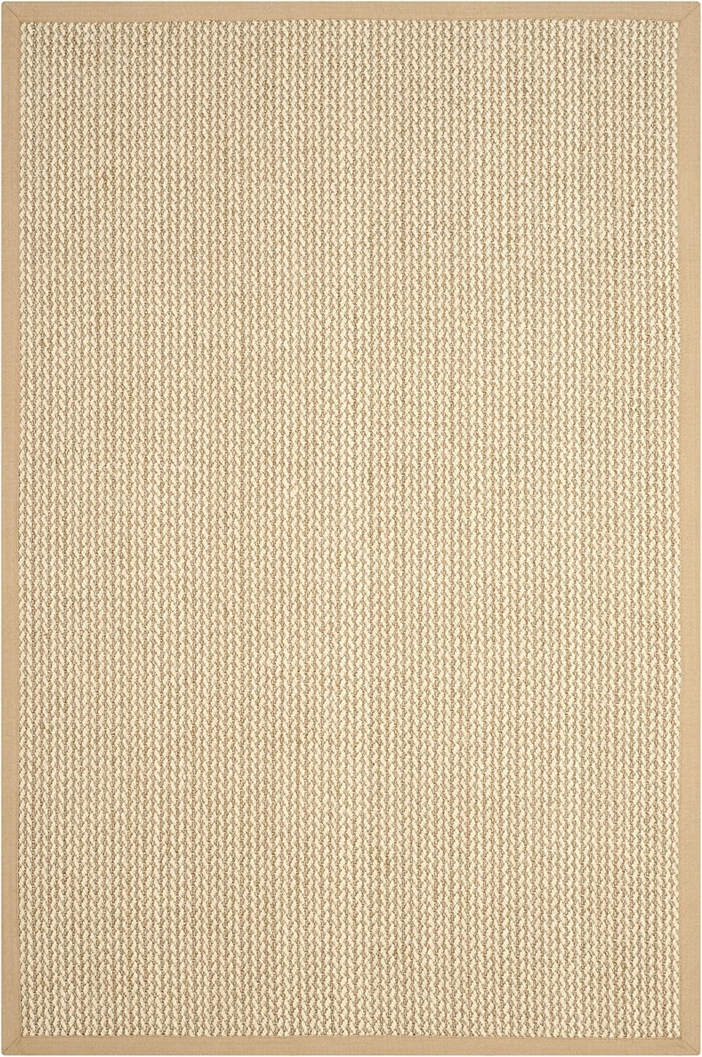 image:imageSAFAVIEH Area Rug 10x14 Natural Fiber Collection Large Beige Sisal amp Wool Woven Design with Border NF475BBeige