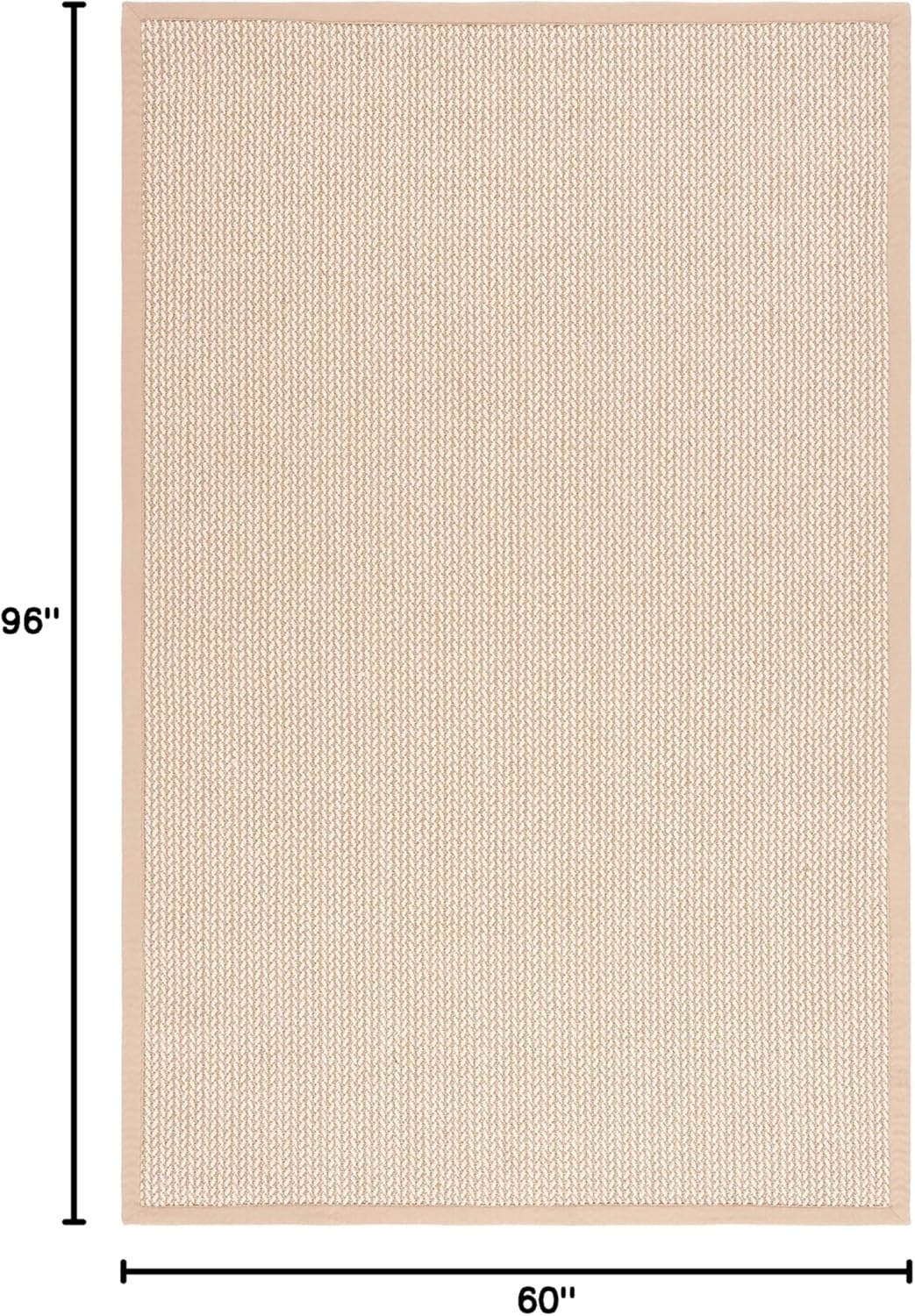 image:imageSAFAVIEH Area Rug 10x14 Natural Fiber Collection Large Beige Sisal amp Wool Woven Design with Border NF475BBeige